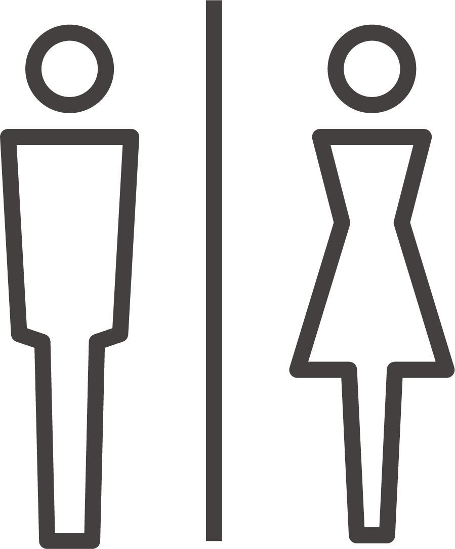 Youtopiaの男女比率を示す、男性と女性が並んだ人物のアイコン